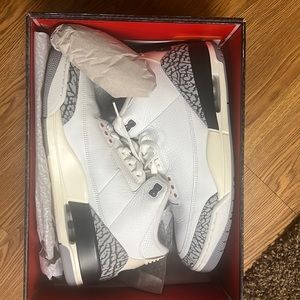 White cement Jordan 3s